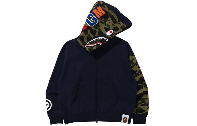 Bape A BATHING APE Shark Series Camo Patchwork Zip-Up Hoodie - . 1G70-115-018 圖 9