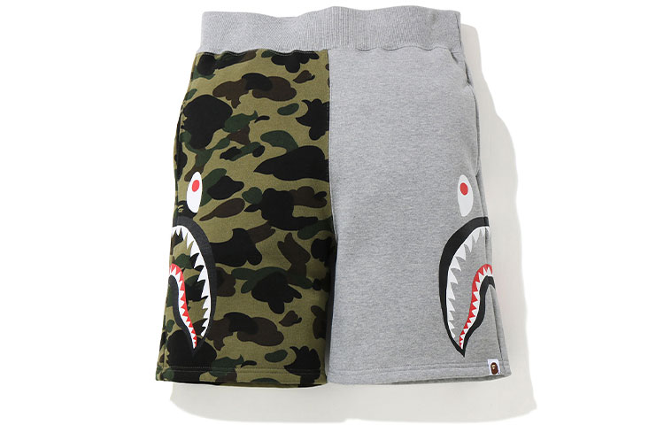 Order Bape A BATHING APE 鯊魚系列迷彩印花鬆緊短褲 男款 OZXSPM13008XE