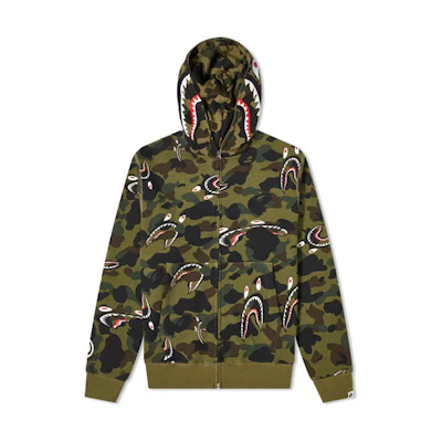 Bape A BATHING APE Shark Series Camo Shark Full-Zip Hoodie Jacket for Men. 001ZPH301009X