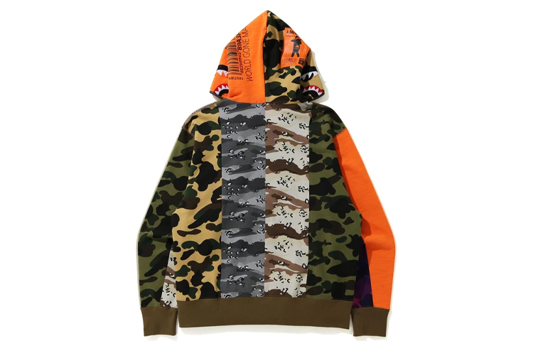 Bape A BATHING APE Shark Series Camo Zip-Up Hoodie for Men. 1H30-115-004 圖 4