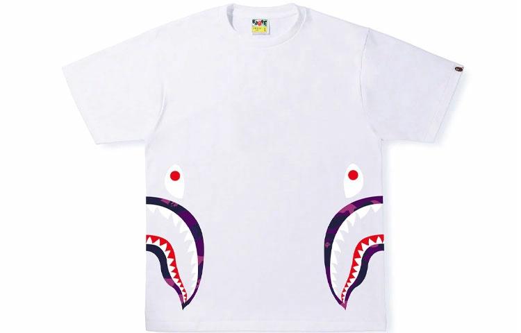 Bape A BATHING APE Shark Series Cartoon Shark Print Crew Neck T-Shirt (). 0ZXTEM110021I 圖 8