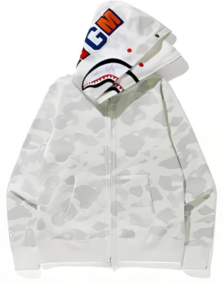 Bape A BATHING APE 鲨鱼系列城市迷彩双帽连帽衫男女通用款。 1G80-115-023 Buy Bape A BATHING APE 鲨鱼系列城市迷彩双帽连帽衫男女通用款。 1G80-115-023