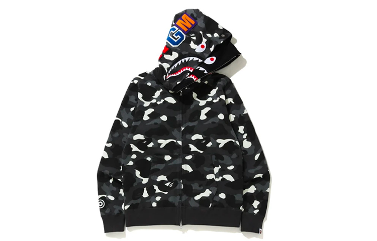 Order Bape A BATHING APE 鲨鱼系列城市迷彩双帽连帽衫男女通用款。 1G80-115-023
