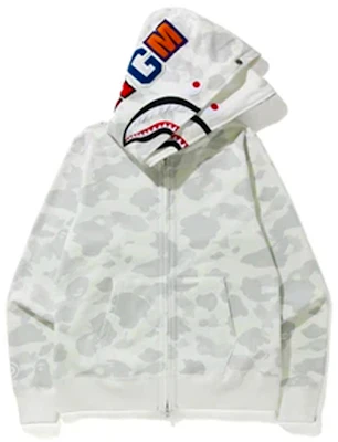 Bape A BATHING APE 鲨鱼系列城市迷彩双帽连帽衫男女通用款。 1G80-115-023 Shop Bape A BATHING APE 鲨鱼系列城市迷彩双帽连帽衫男女通用款。 1G80-115-023