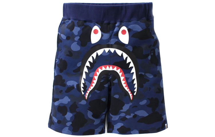 Bape A BATHING APE Shark Series Colorful Camo Shark  Casual Shorts. 1H20-153-006
