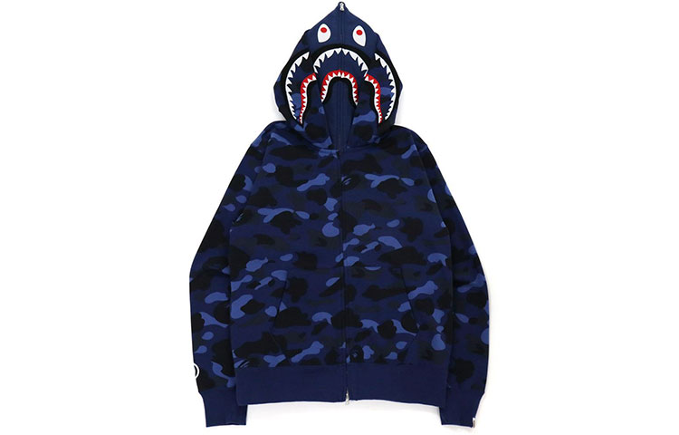 Bape A BATHING APE Shark Series Double Hood Camo Shark Loose Fit Zip Hoodie . 1H80-115-010 圖 2