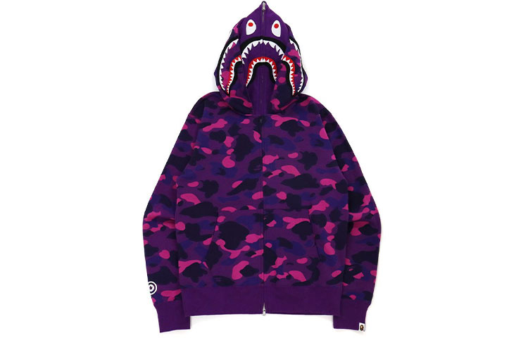 Bape A BATHING APE Shark Series Double Hood Camo Shark Loose Fit Zip Hoodie . 1H80-115-010 圖 5