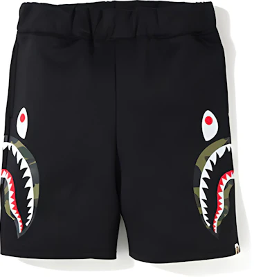 Bape鲨鱼系列双面针织侧鲨短裤 男女同款黑色 BAPE19SS-016 Buy Bape鲨鱼系列双面针织侧鲨短裤 男女同款黑色 BAPE19SS-016