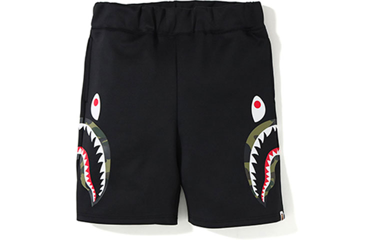 Bape A BATHING APE Shark Series Double Knit Side Shark Shorts Unisex Black. BAPE19SS-016 圖 2