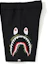 Shop Bape鲨鱼系列双面针织侧鲨短裤 男女同款黑色 BAPE19SS-016