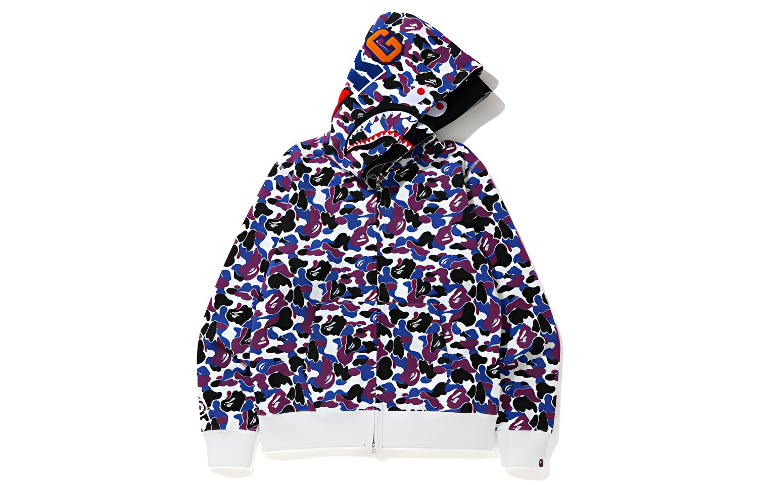 Bape A BATHING APE Shark Series HK 14th Anniversary Camo Shark Hoodie Unisex 001ZPG221027X