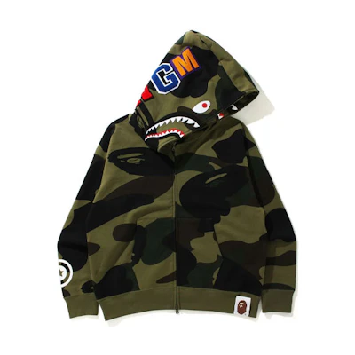 Bape A Bathing Ape Shark Series Letter Logo Zip Hoodie for Men. 1H80-115-012