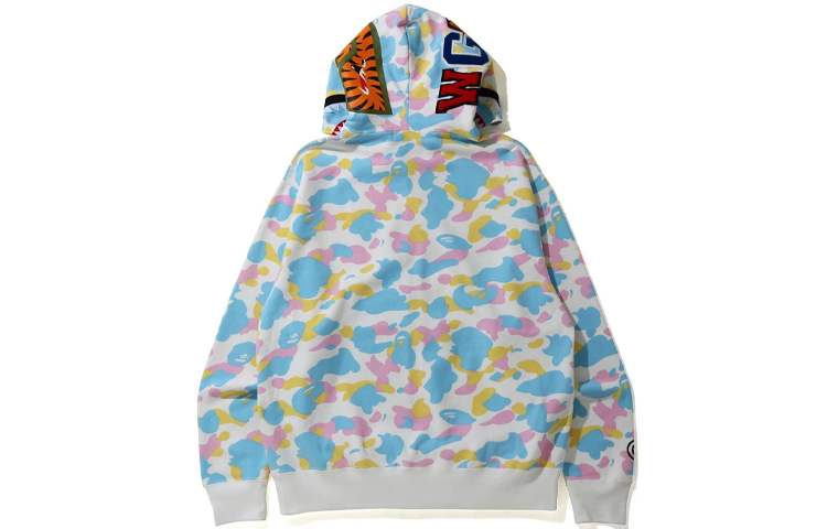 Details for Bape A BATHING APE Multi-Camo Shark Zip-Up Hoodie Lelaki. 1H30-115-006