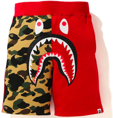 Bape A BATHING APE 鯊魚系列拼接休閒短褲 男款 1H20-153-007 1