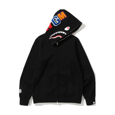 Bape A BATHING APE Shark Series Printed Shark Zipper Cartoon Hoodie 1I20-115-003