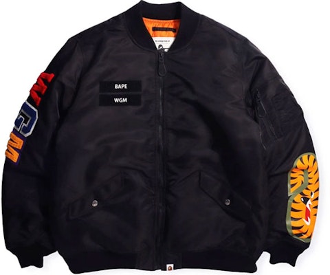 Bape A BATHING APE 鯊魚系列鯊魚頭印花寬鬆飛行夾克男款. 1H80-141-012 Shop Bape A BATHING APE 鯊魚系列鯊魚頭印花寬鬆飛行夾克男款. 1H80-141-012