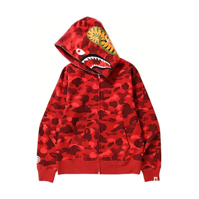 Bape A BATHING APE Shark Series Shark Pattern Zip Up Hoodie 1H20-115-011