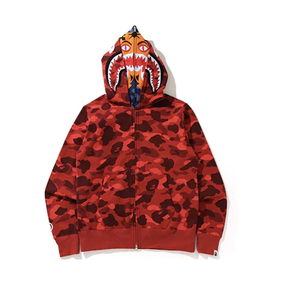 Bape A BATHING APE Shark Series Tiger Full Zip Double Hooded Sweatshirt Men. 1H20-115-015