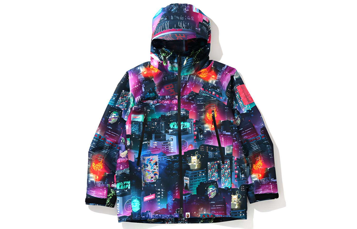 Bape A BATHING APE Shark Series Tokyo Night Hoodie Zip Jacket Black . 1G30-140-012