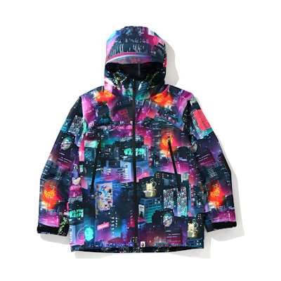 Bape A BATHING APE Shark Series Tokyo Night Hoodie Zip Jacket Black . 1G30-140-012