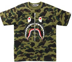 Bape A BATHING APE Shark Series WGM Camo Green Zip Short Sleeve T-Shirt Mens. 0ZXTEM109003D Bape A BATHING APE Shark Series WGM Camo Green Zip Short Sleeve T-Shirt Mens. 0ZXTEM109003D