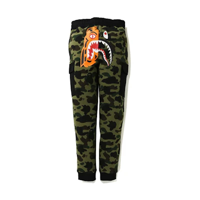 Bape A BATHING APE Shark Tiger Patchwork Slim Cargo Pants Men 1H30-152-014