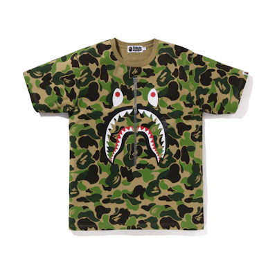 Bape A BATHING APE Shark Zip WGM Camo Print Short Sleeve T-Shirt SS24 . 0ZXTEM109004M