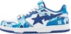 BAPE A BATHING APE Sk8 Sta 12 Kulit Rendah 'Putih Biru' MX91008