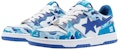 BAPE A BATHING APE Sk8 Sta 12 Kulit Rendah 'Putih Biru' MX91008