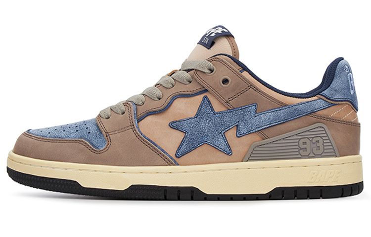 Buy Bape SK8 STA 潮流時尚板鞋 灰棕藍 復古做舊