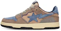 Buy Bape SK8 STA 潮流時尚板鞋 灰棕藍 復古做舊