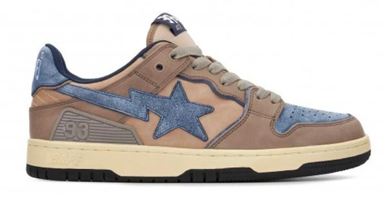 Bape SK8 STA 潮流時尚板鞋 灰棕藍 復古做舊 Order Bape SK8 STA 潮流時尚板鞋 灰棕藍 復古做舊