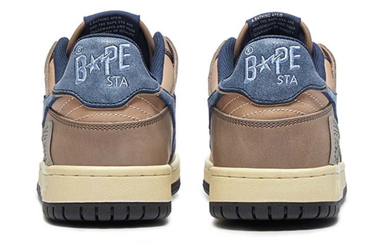 Shop Bape SK8 STA 潮流時尚板鞋 灰棕藍 復古做舊