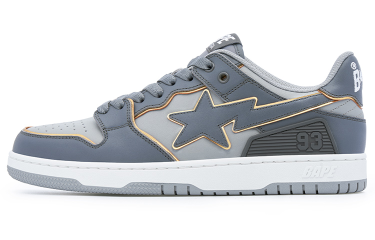 Buy BAPE A Bathing Ape SK8 Sta 灰金白配色运动鞋 1J30-291-025/1J30-191-025