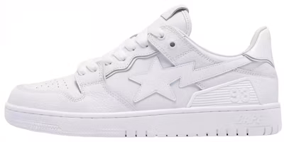 Bape A BATHING APE SK8 STA Low-Top White Leather Casual Sneakers for Men 1I70-191-010 White Bape A BATHING APE SK8 STA Low-Top White Leather Casual Sneakers for Men 1I70-191-010 White