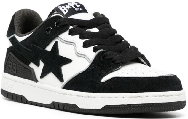 BAPE A BATHING APE SK8 STA Rendah 'Hitam Putih' M191057 Shop BAPE A BATHING APE SK8 STA Rendah 'Hitam Putih' M191057