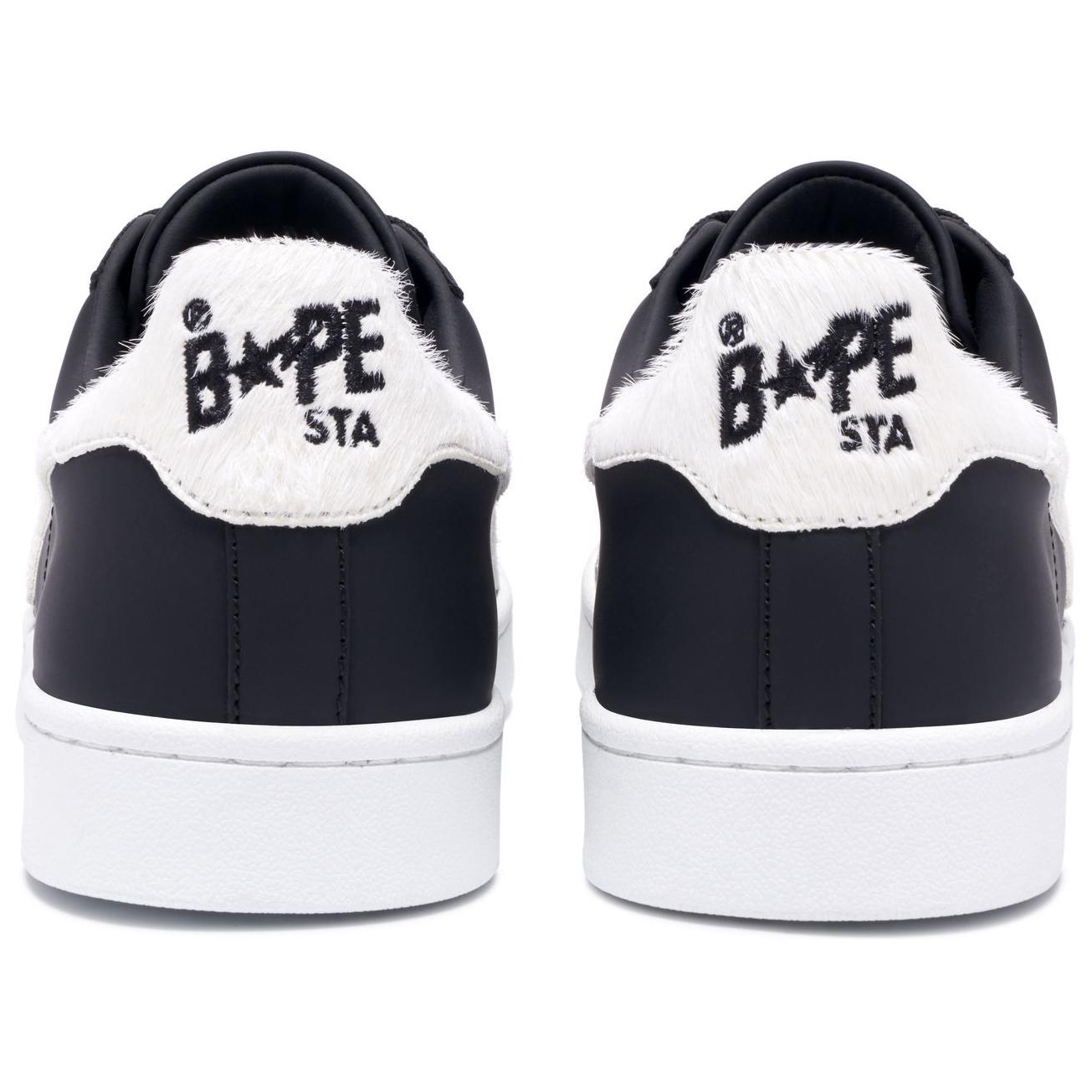 Shop BAPE A BATHING APE スカル STA『簡素ロゴの靴ひも付きロートップ』0ZXSHM191065L 0ZXSHM191065L