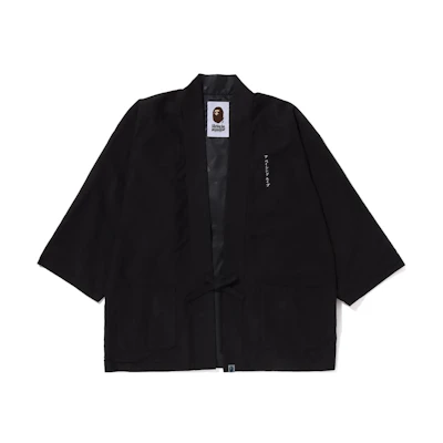 Bape A BATHING APE Solid Black Long-Sleeve Casual Jacket for Men. 1J30-140-011