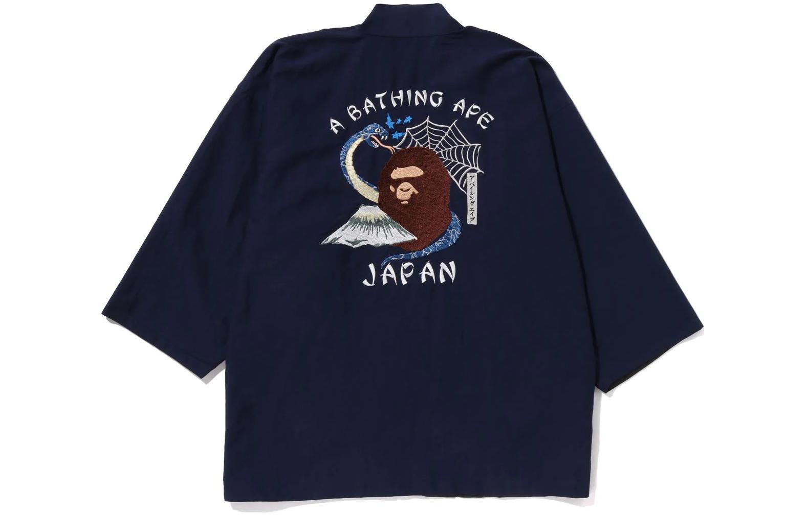Bape A BATHING APE Solid Black Long-Sleeve Casual Jacket for Men. 1J30-140-011 圖 3