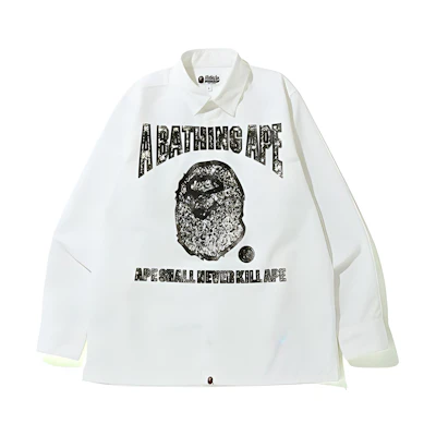 Bape A BATHING APE Solid Color Printed Shirt Fashion 0ZXSTM131012E