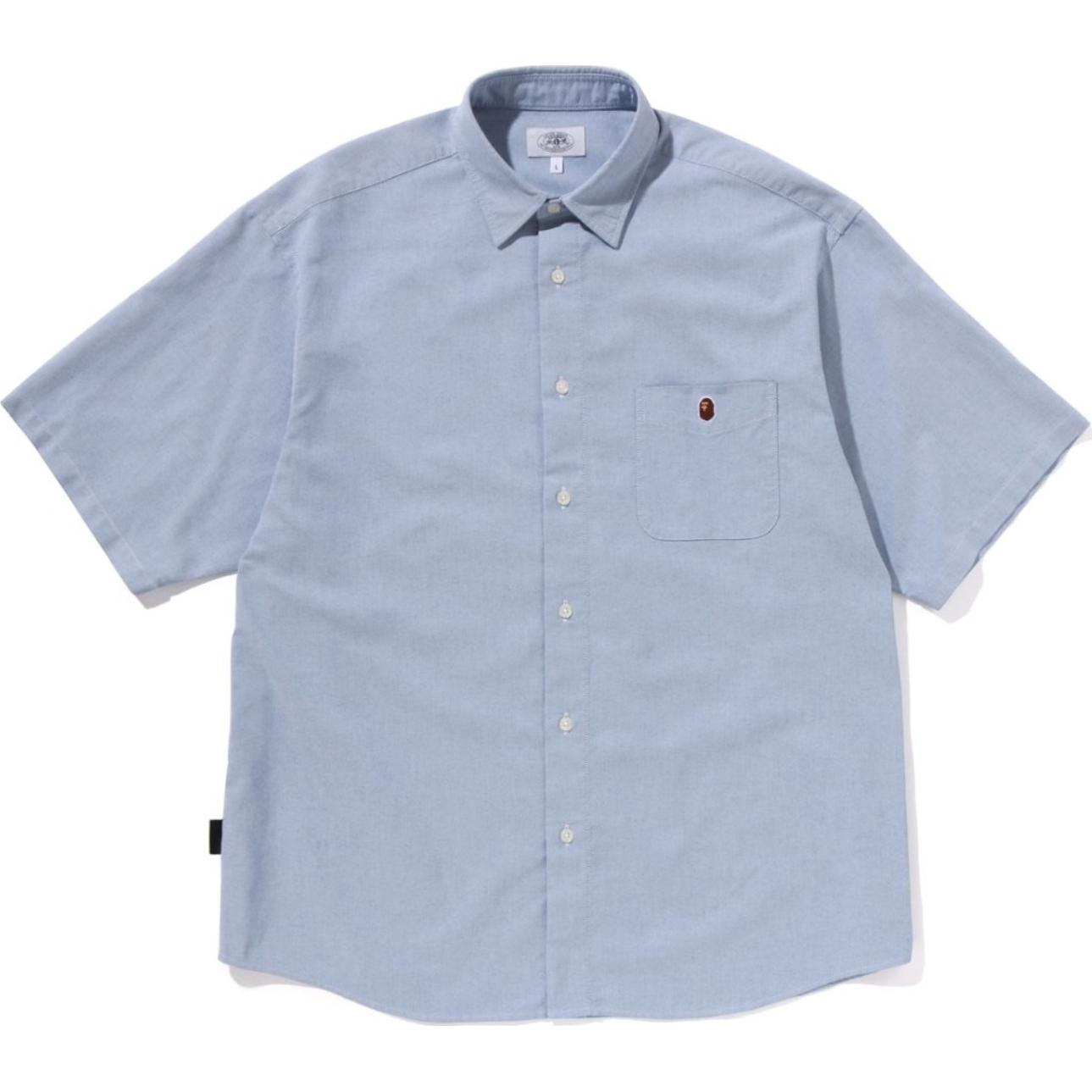 Bape A BATHING APE Solid Logo Oversized Short Sleeve Shirt Mens 1K30-132-003