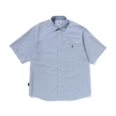 Bape A BATHING APE Solid Logo Oversized Short Sleeve Shirt Mens 1K30-132-003