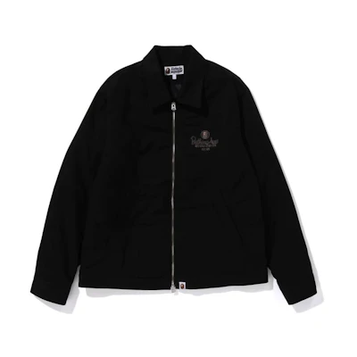Bape A BATHING APE Solid Logo Zip-Up Long Sleeve Jacket for Men. 1J80-141-007