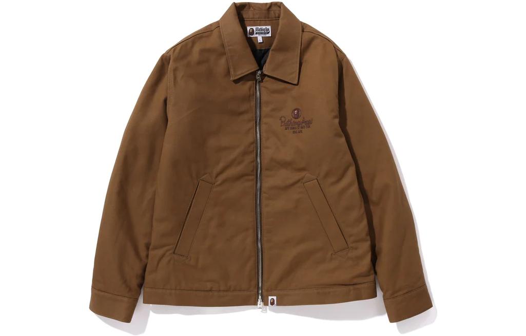 Bape A BATHING APE Solid Logo Zip-Up Long Sleeve Jacket for Men. 1J80-141-007 圖 4