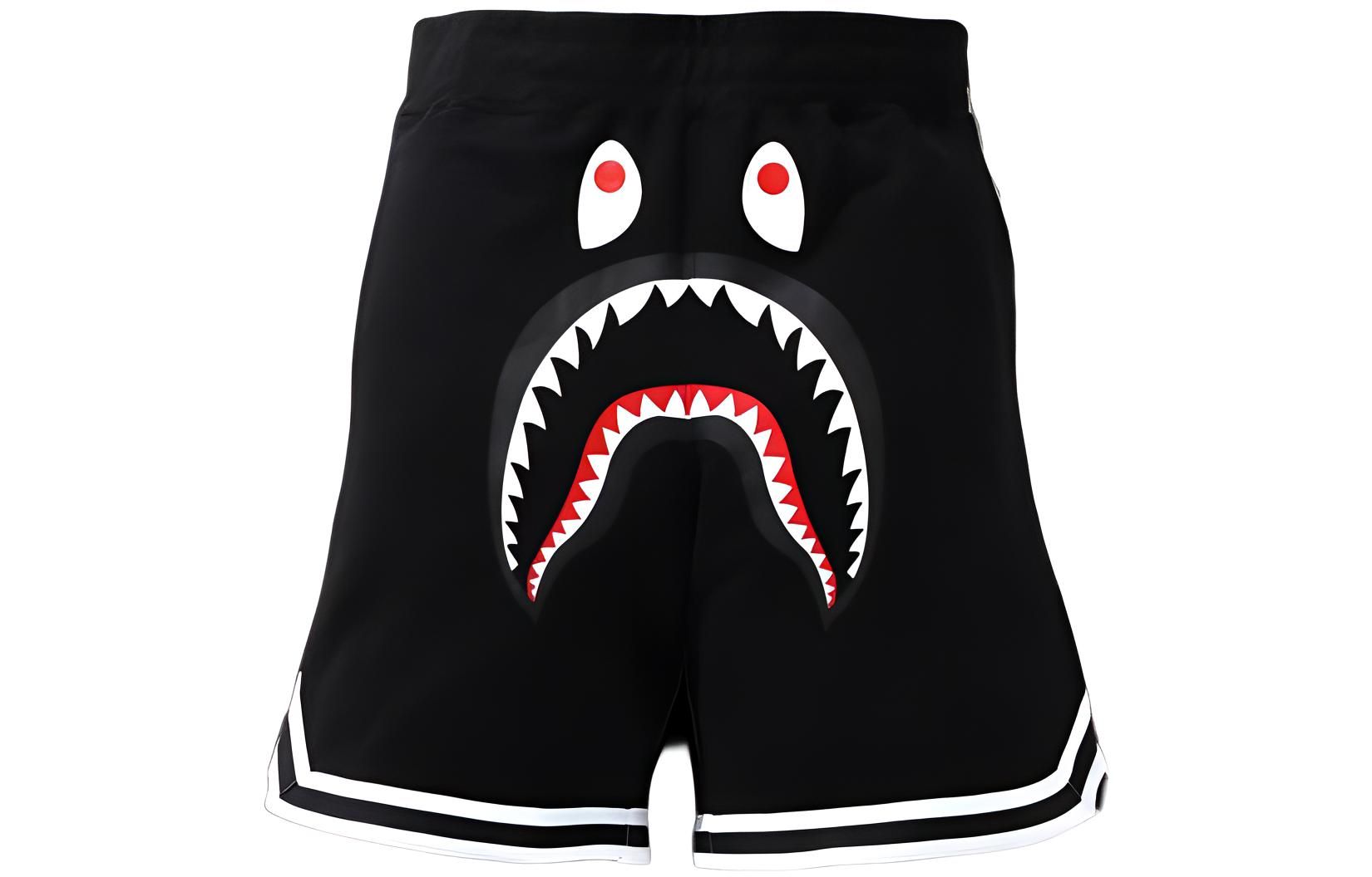 Bape A BATHING APE Solid Shark Stripe Print Relaxed Shorts 0ZXSPM153015G