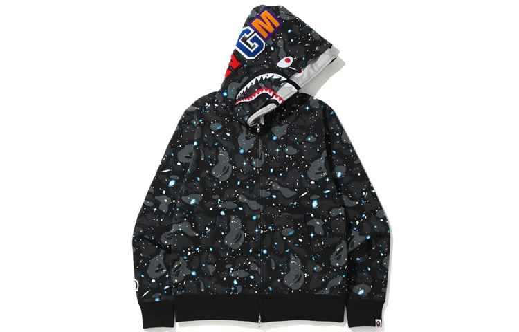 Order Bape A BATHING APE Space Camo Shark Double Hoodie - Retro Style Zip Jacket Unisex. 1G20-115-004