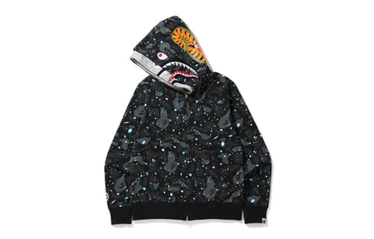 Lookbook Bape A BATHING APE Space Camo Shark Double Hoodie - Retro Style Zip Jacket Unisex. 1G20-115-004