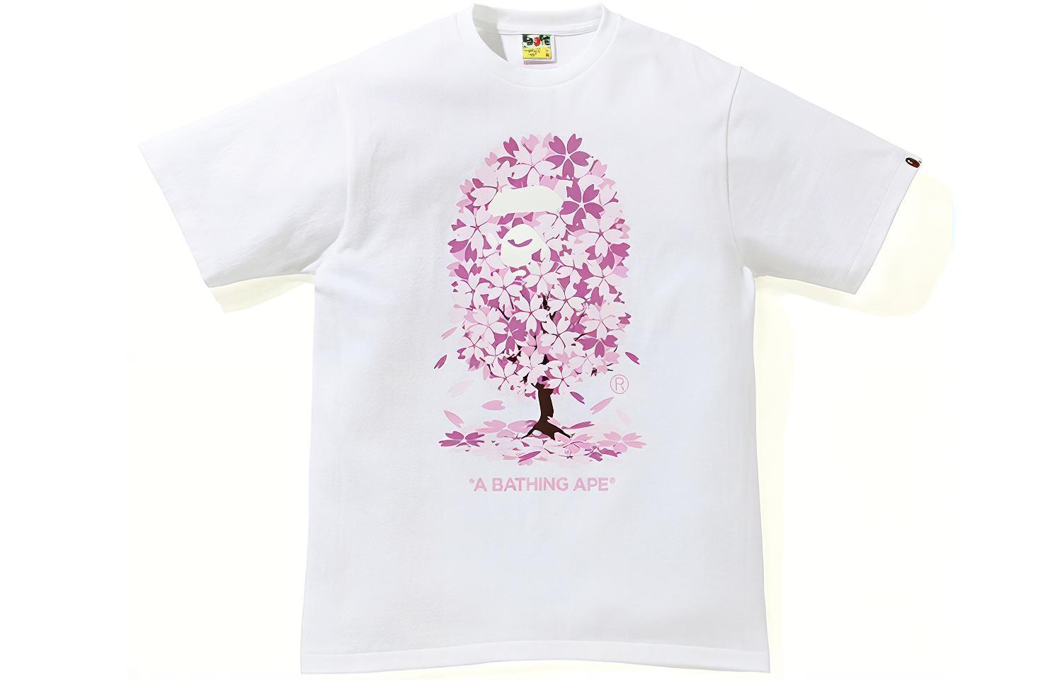 Bape A BATHING APE SS21 Sakura Ape Print Short Sleeve T-Shirt Men. 1H20-110-027