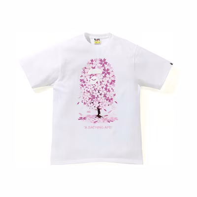Bape A BATHING APE SS21 Sakura Ape Print Short Sleeve T-Shirt Men. 1H20-110-027