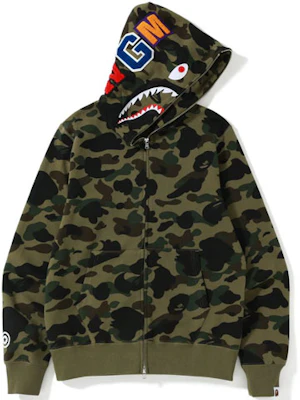 Bape A BATHING APE SS22 迷彩鯊魚連帽外套 迷彩鯊魚頭拉鍊帽衫 1I20-115-004 Buy Bape A BATHING APE SS22 迷彩鯊魚連帽外套 迷彩鯊魚頭拉鍊帽衫 1I20-115-004